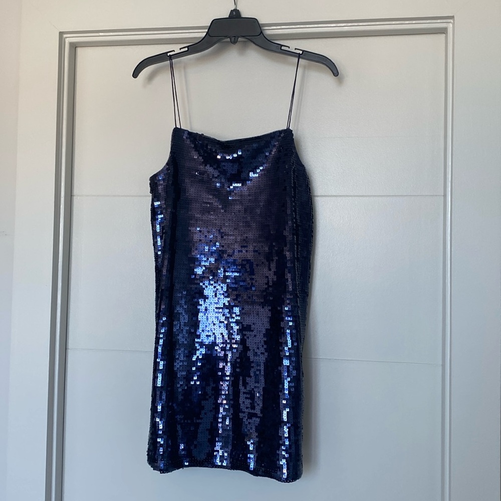 Sequined Navy Blue Dress
